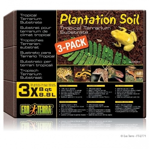 3x Exo Terra Plantation Soil Briketts 8,8 Liter
